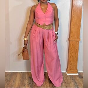 Pink Halter Jumpsuit